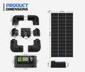 ATEM POWER 12V 200W Solar Panel Kit Mono Fixed + Solar Mounting Brackets
