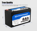 Atem Power 9AH AGM Battery 12V AMP Lead Acid SLA Deep Cycle Battery