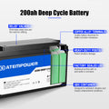 200Ah 12V AGM Deep Cycle Battery Portable Sealed Marine Solar SLA 4WD