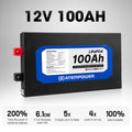 ATEMPOWER 100Ah 12V Slimline Lithium Battery LiFePO4 Deep Cycle Battery