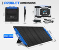 ATEM POWER 100W 12V Folding Solar Panel With 500W Portable Power Station