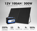 Atem Power 100AH 12V LiFePO4 Lithium Battery + 300W 12V Folding Solar Panel Kit