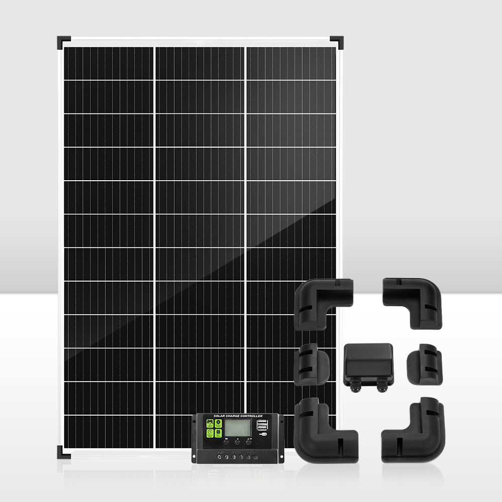 ATEM POWER Solar Panel Kit 12V 130W Mono Fixed + Solar Mounting Brackets