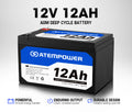 ATEM POWER 12V 12AH AMP Hour Battery AGM SLA Deep Cycle Fridge Dual