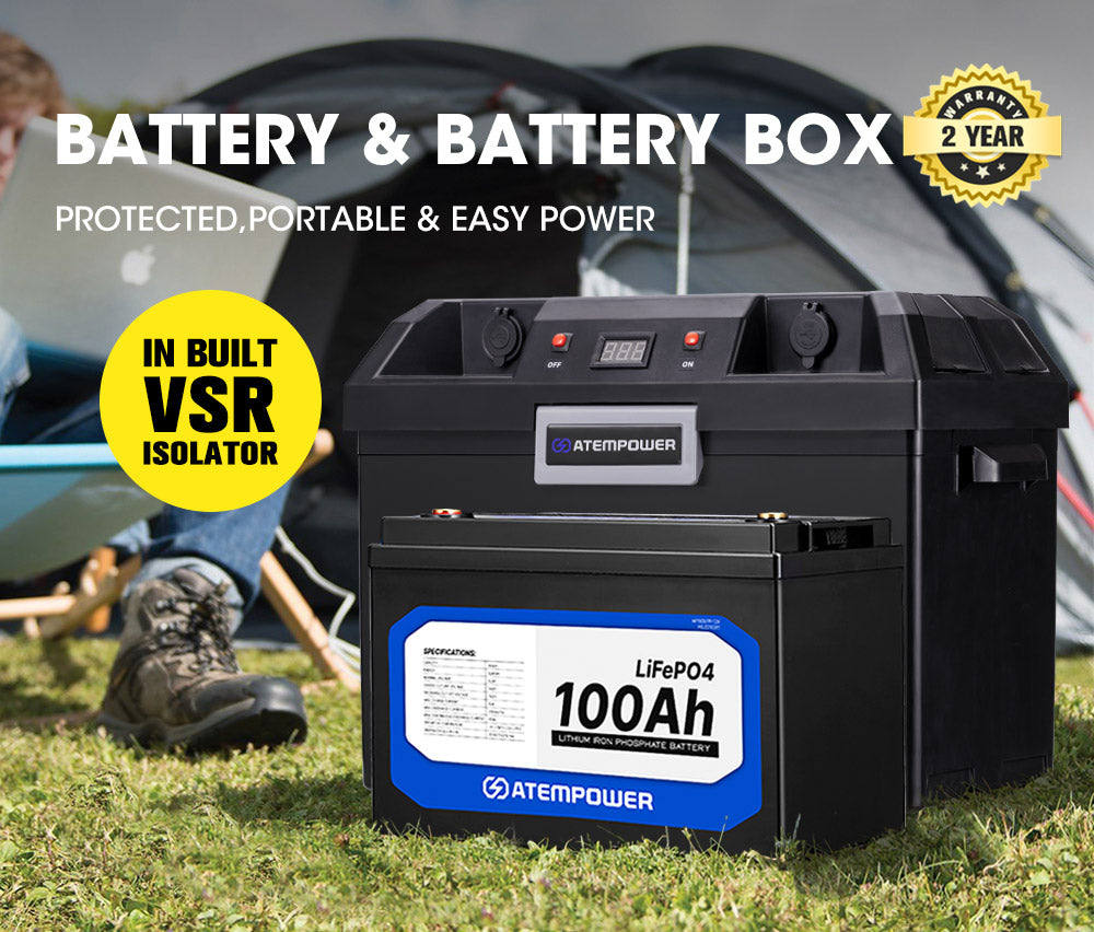 ATEM POWER Battery Box Dual Battery System built-in VSR Isolator + 12V –  atempower