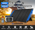 ATEM POWER 100W 12V Folding Solar Panel With 500W Portable Power Station